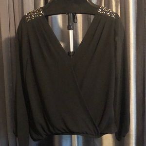 Black chiffon top